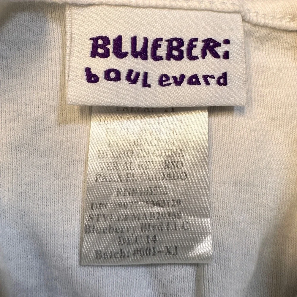 BlueBeri Boulevard Floral Handkerchief Dress Kids 2T White Blue Cottagecore Boho